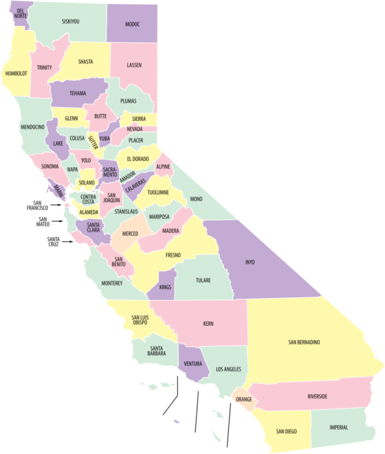 California auto transport Service Map